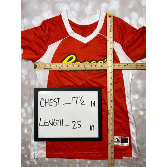 Reeses Sportswear Womens Medium #17 V Neck Short Sleeve Top Augusta Sportswear - Picture 6 of 7